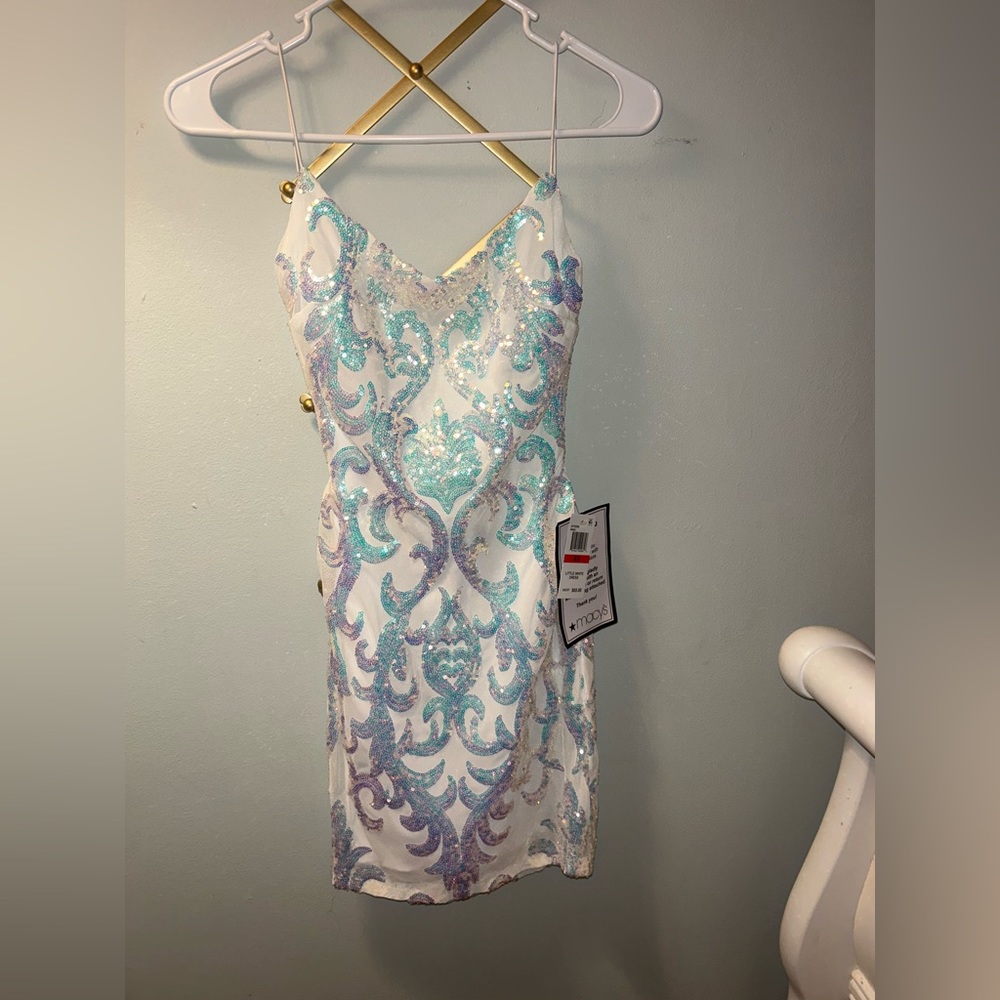 Windsor Formal Sequin Cross-Back Mini Dress size extra small